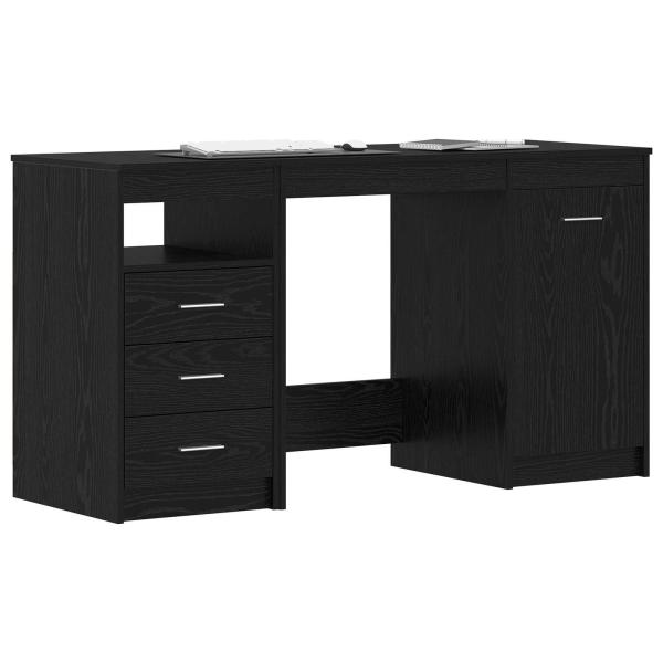 Schreibtisch 2 pcs Schwarz Eichen-Optik 140 x 50 x 76 cm