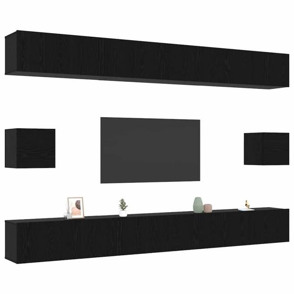 TV-Schrank-Set 8 pcs Schwarze Eiche 100 x 30 x 30 cm