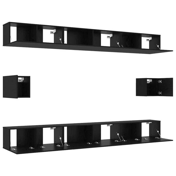 TV-Schrank-Set 8 pcs Schwarze Eiche 100 x 30 x 30 cm
