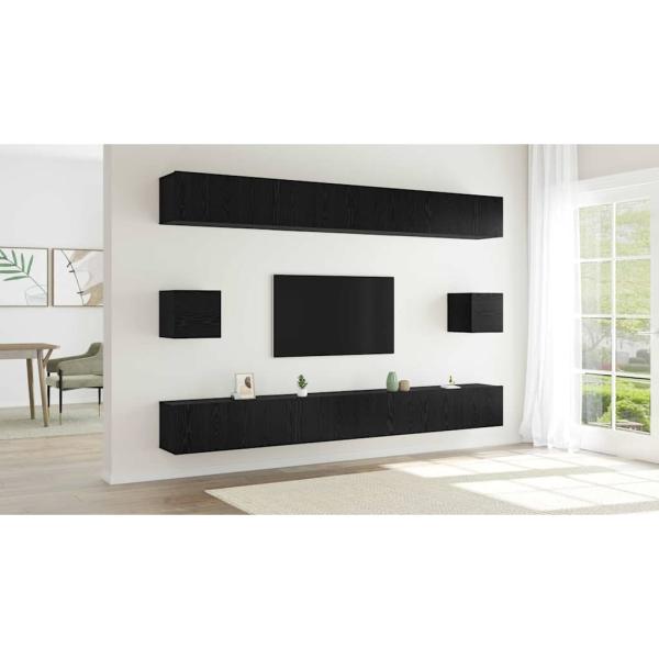 TV-Schrank-Set 8 pcs Schwarze Eiche 100 x 30 x 30 cm