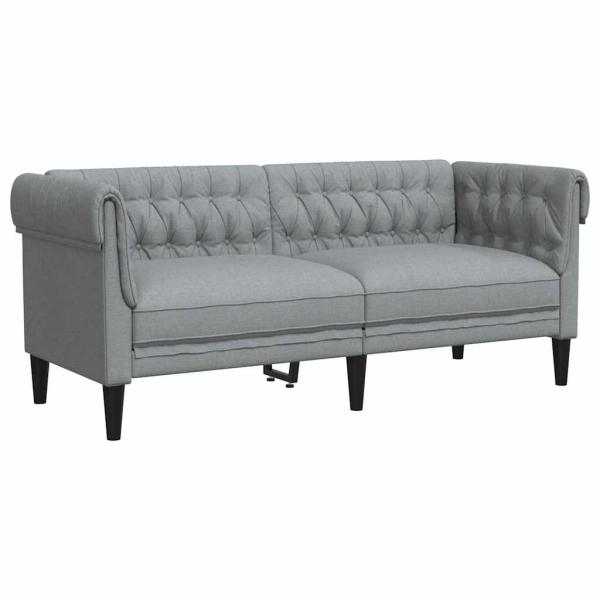 Sofa Set 3 pcs Hellgrau Stoff