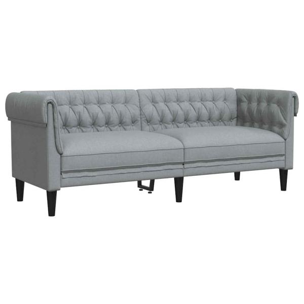 Sofa Set 3 pcs Hellgrau Stoff