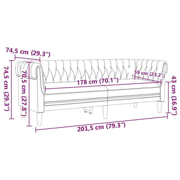 Sofa Set 3 pcs Hellgrau Stoff