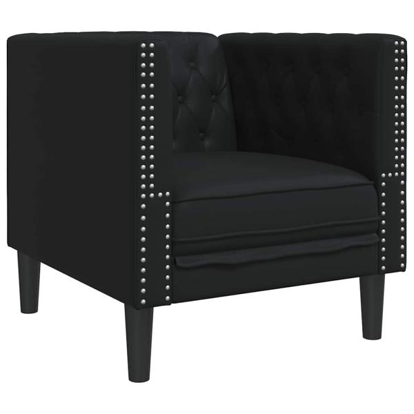 Sofa Set 3 pcs Schwarz 194 x 74.5 x 70.5 cm Kunstleder
