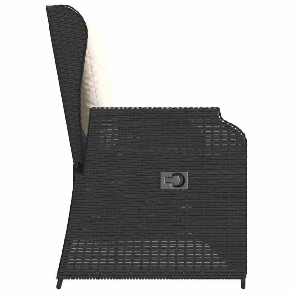 Gartenbank mit Kissen Schwarz Poly Rattan