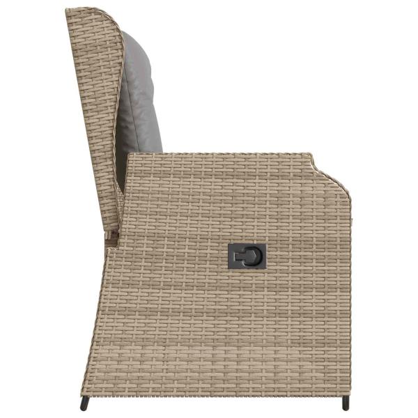 Gartenbank mit Kissen Beige Poly Rattan
