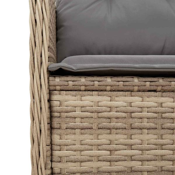Gartenbank mit Kissen Beige Poly Rattan