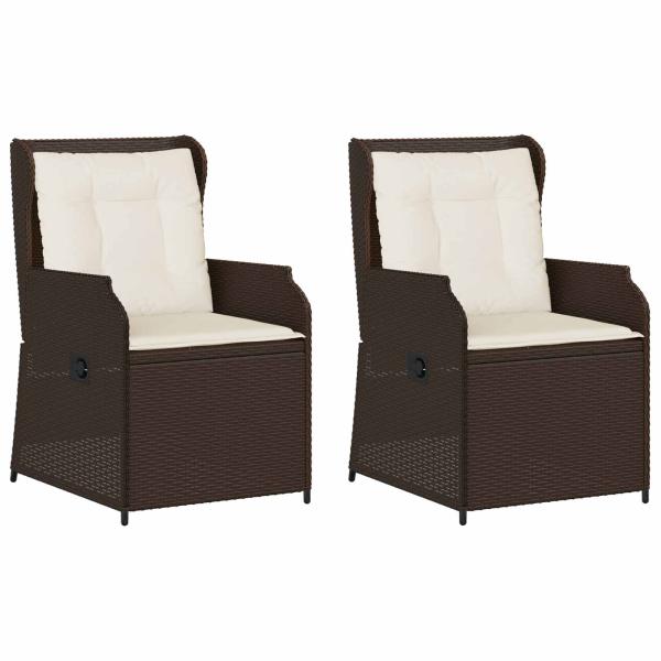 Gartenbank mit Kissen 2 pcs Braun Poly Rattan