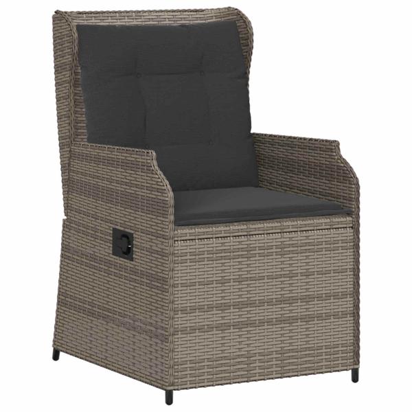Gartenbank mit Kissen 2 pcs Grau Poly Rattan
