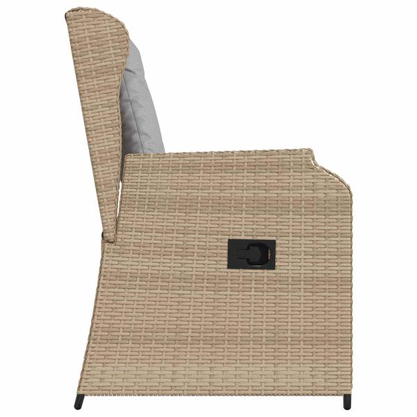 Gartenbank mit Kissen 2 pcs Beige Poly Rattan