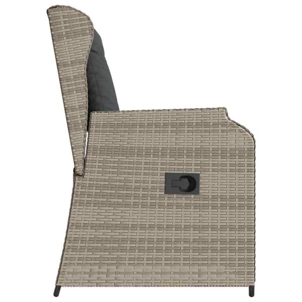 Gartenbank mit Kissen 2 pcs Hellgrau Poly Rattan