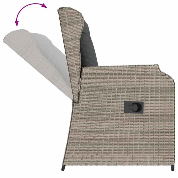 Gartenbank mit Kissen 2 pcs Hellgrau Poly Rattan