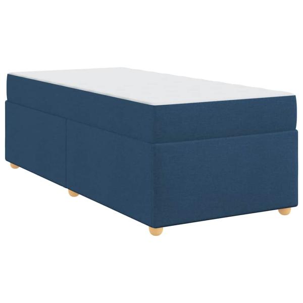 Bettgestell mit Matratze Blau 90 x 200 cm Stoff