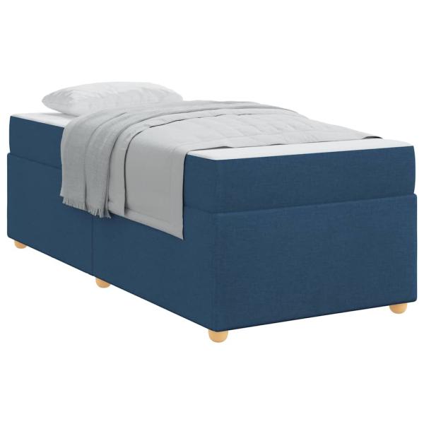 Bettgestell mit Matratze Blau 90 x 200 cm Stoff