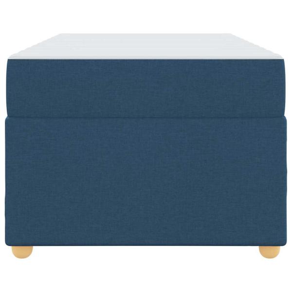 Bettgestell mit Matratze Blau 90 x 200 cm Stoff