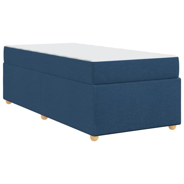 Bettgestell mit Matratze Blau 90 x 200 cm Stoff
