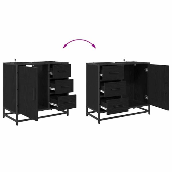 Badezimmermöbel Set 3 pcs Schwarze Eiche 35 x 37,5 x 100 cm