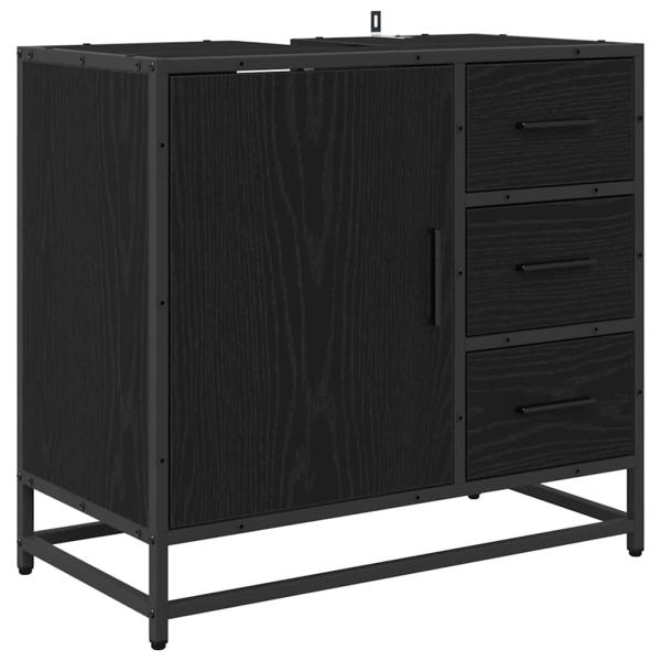 Badezimmermöbel Set 3 pcs Schwarze Eiche 35 x 37,5 x 100 cm