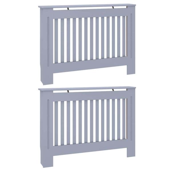 Heizkörperabdeckung 2 pcs Grau 112 x 19 x 81.5 cm Holzwerkstoff