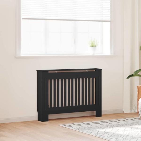 ARDEBO.de - Heizkörperabdeckung 2 pcs Schwarz 112 x 19 x 81.5 cm