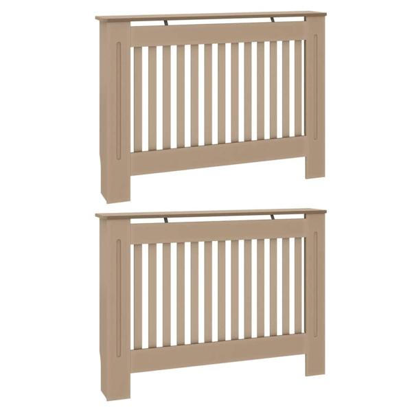 Heizkörperabdeckung 2 pcs Braun 112 x 19 x 81.5 cm
