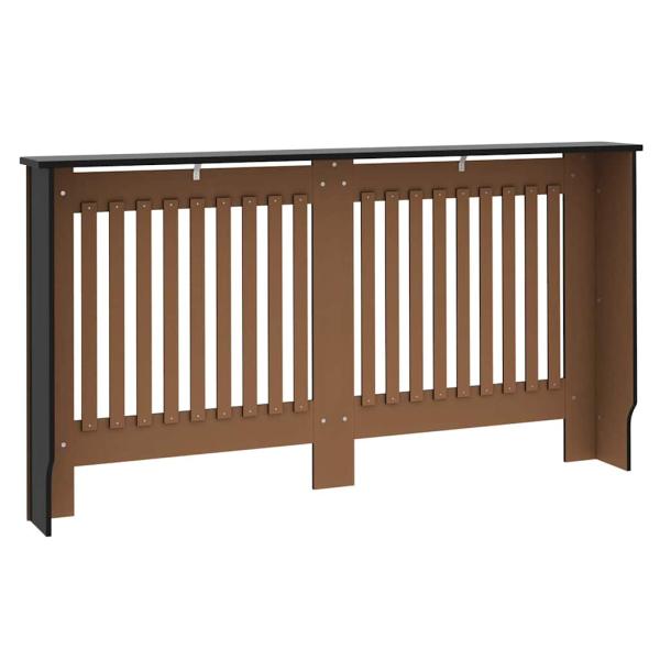 Heizkörperabdeckung 2 pcs Schwarz 152 x 19 x 81.5 cm
