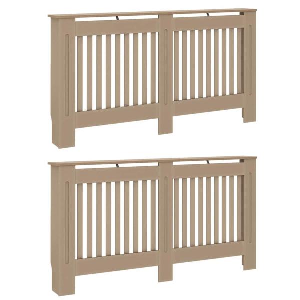 Heizkörperabdeckung 2 pcs Braun 152 x 19 x 81.5 cm