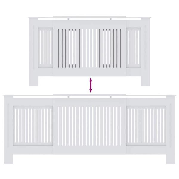 Heizkörperabdeckung 2 pcs Weiß (142-205) x 20.5 x 81.5 cm