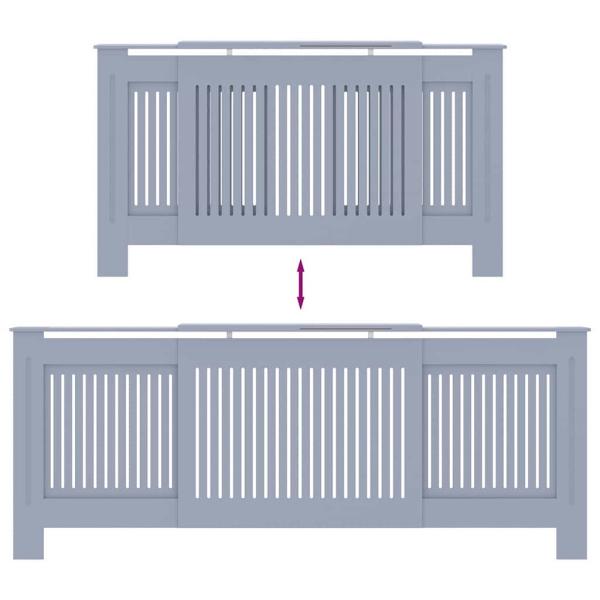 Heizkörperabdeckung 2 pcs Grau (142-205) x 20.5 x 81.5 cm