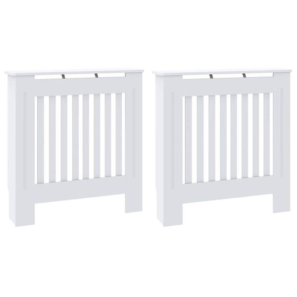 Heizkörperabdeckung 2 pcs Weiß 78 x 19 x 81.5 cm Holzwerkstoff