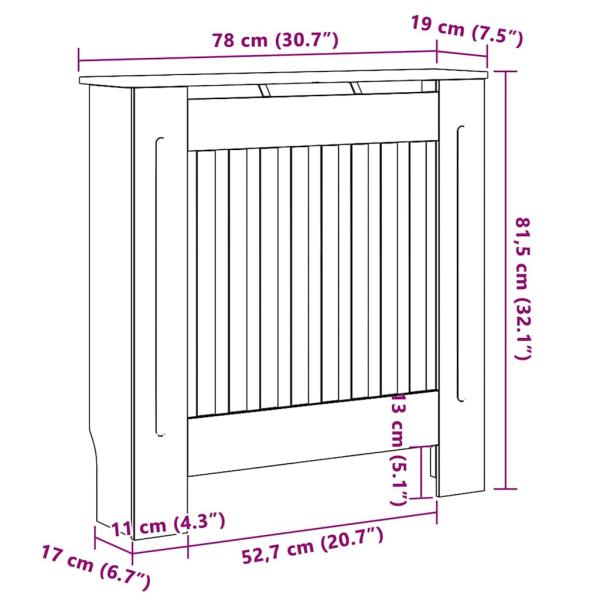 Heizkörperabdeckung 2 pcs Schwarz 78 x 19 x 81.5 cm