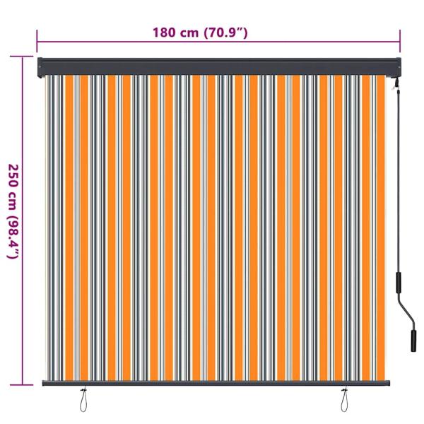 Outdoor Rollo Gestreift Gelb und Blau 180 x 250 cm Stoff