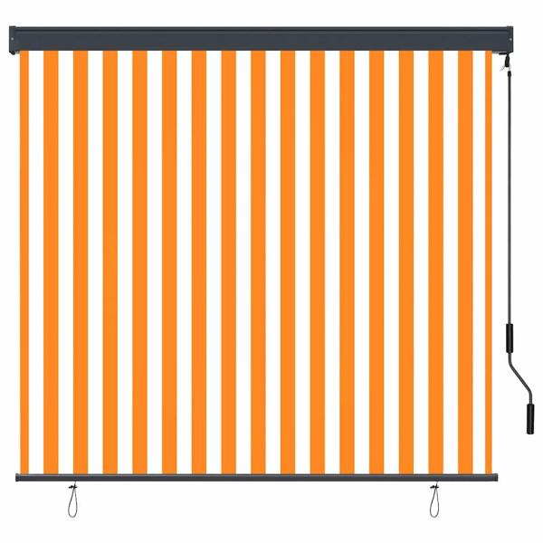 Outdoor Rollo Gestreift Orange und Weiß 180 x 250 cm Stoff