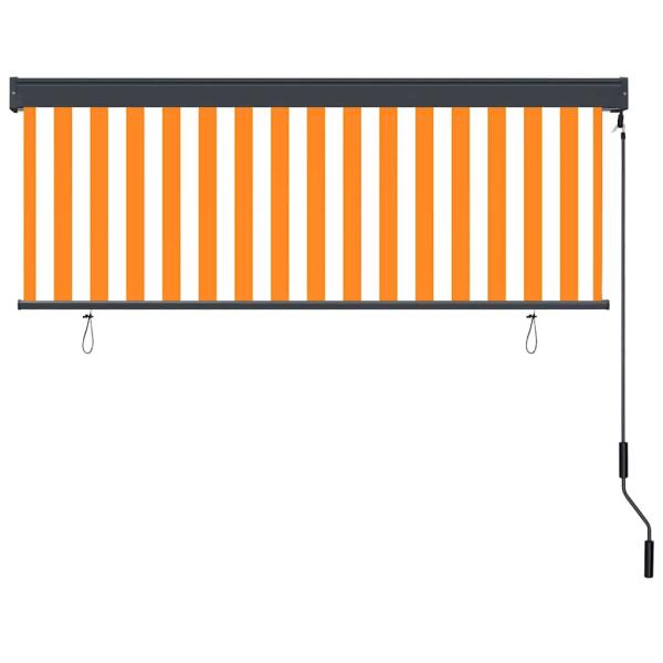 Outdoor Rollo Gestreift Orange und Weiß 180 x 250 cm Stoff