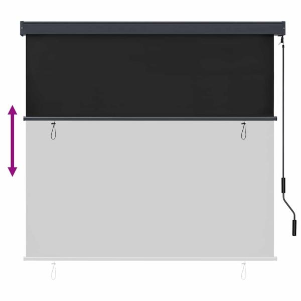 Outdoor Rollo Gestreift Anthrazit 180 x 250 cm Stoff