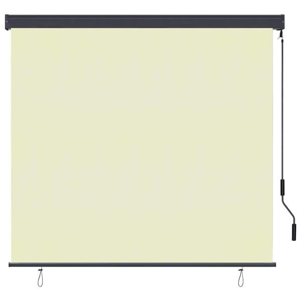 Outdoor Rollo Gestreift Verstellbar Creme 180 x 250 cm Stoff