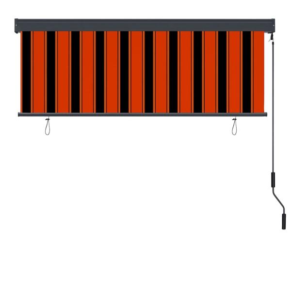Outdoor Rollo Gestreift Orange und Weiß 180 x 250 cm Stoff