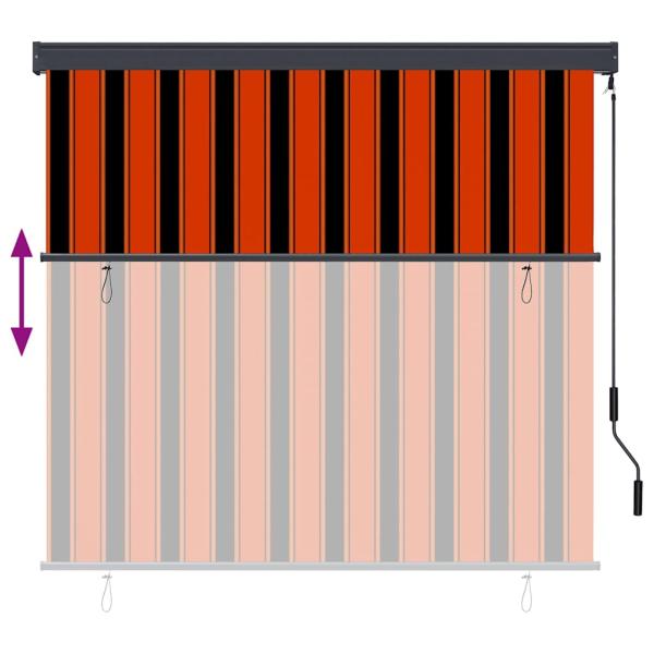 Outdoor Rollo Gestreift Orange und Weiß 180 x 250 cm Stoff
