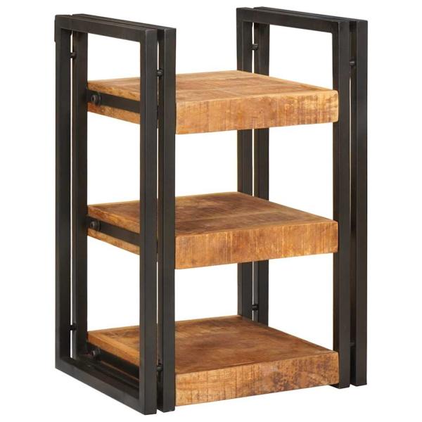 ARDEBO.de - Nachttisch Braun und Schwarz Massives Mango-Holz