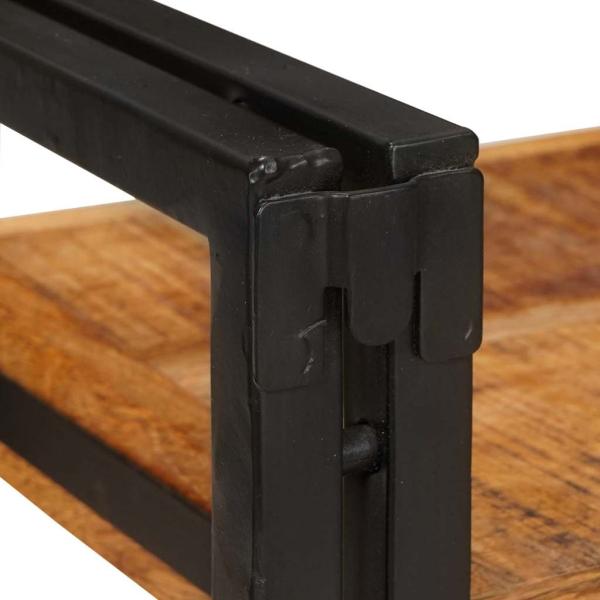 Nachttisch 2 pcs Braun und Schwarz Massives Mango-Holz