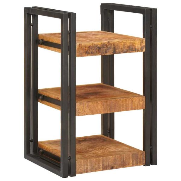 Nachttisch 2 pcs Braun und Schwarz Massives Mango-Holz