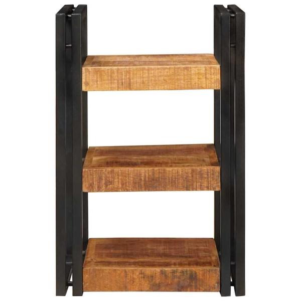 Nachttisch 2 pcs Braun und Schwarz Massives Mango-Holz