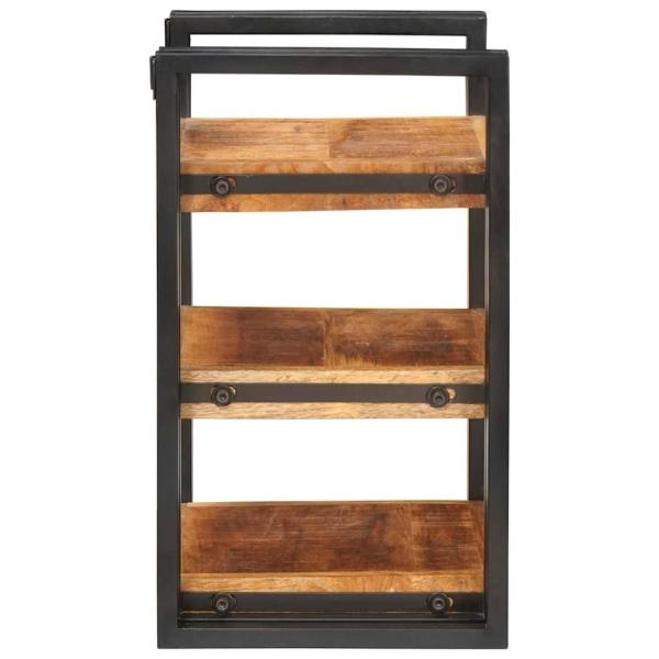 Nachttisch 2 pcs Braun und Schwarz Massives Mango-Holz