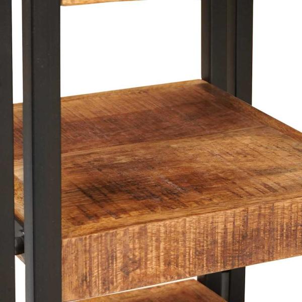 Nachttisch 2 pcs Braun und Schwarz Massives Mango-Holz