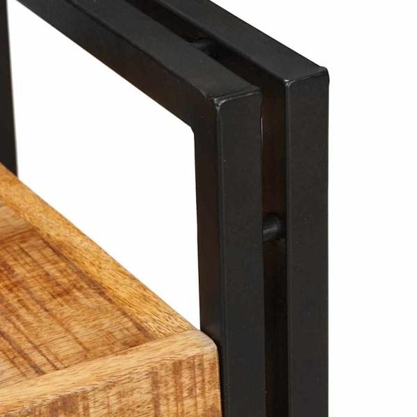 Nachttisch 2 pcs Braun und Schwarz Massives Mango-Holz