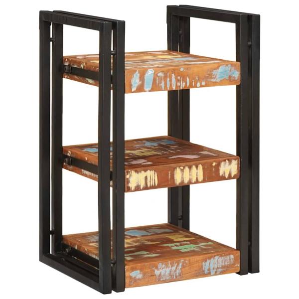 ARDEBO.de - Nachttisch 2 pcs Braun und Schwarz Massivholz recycelt