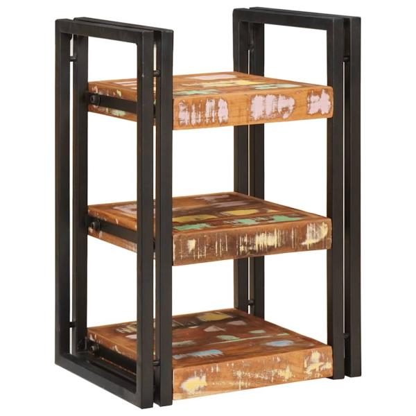 Nachttisch 2 pcs Braun und Schwarz Massivholz recycelt