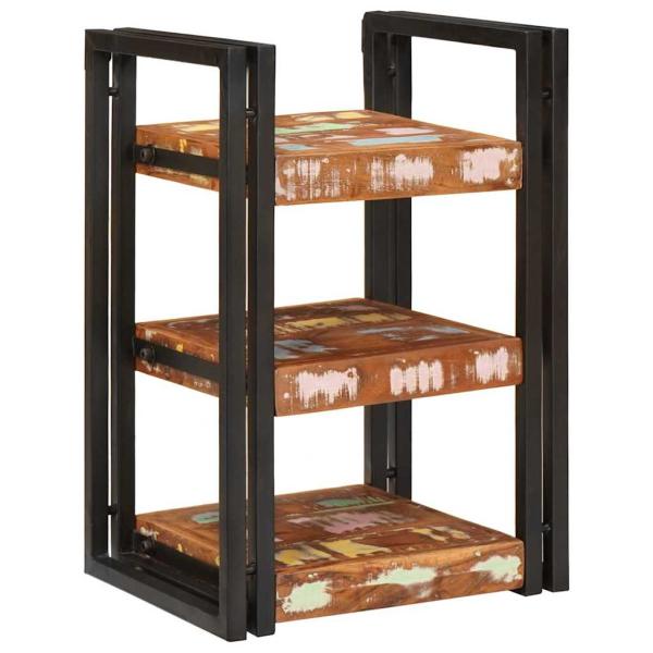 Nachttisch 2 pcs Braun und Schwarz Massivholz recycelt