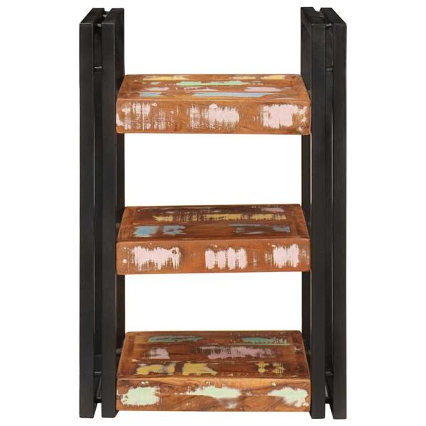 Nachttisch 2 pcs Braun und Schwarz Massivholz recycelt