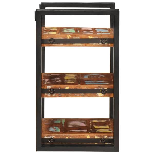 Nachttisch 2 pcs Braun und Schwarz Massivholz recycelt